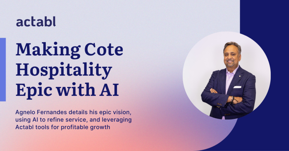 Photo of Agnelo Fernandes and the headline Making Cote Hospitality Epic wth AI