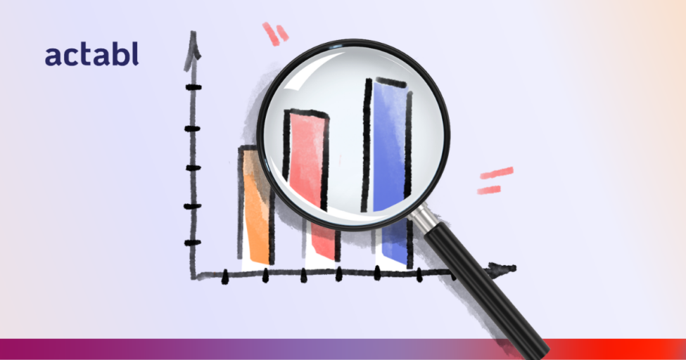 Sketch of graph with magnifying glass