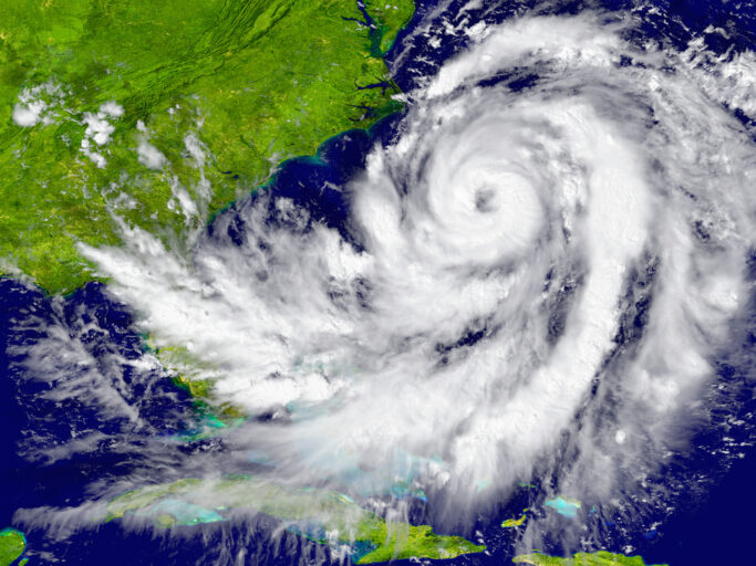 Huge hurricane over Florida and Cuba. Elements of this image furnished by NASA