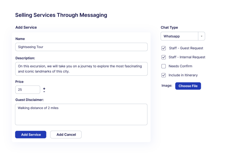 Selling Services in Hotel Text Messaging System